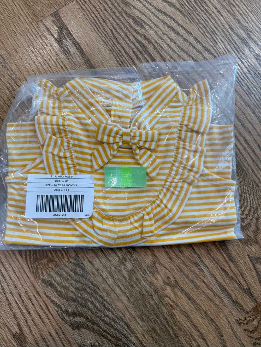Janie and Jack Yellow & White Striped Ruffle Bow Tank